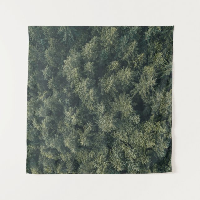 Tenture Photographie aérienne d'arbres verts (Devant)