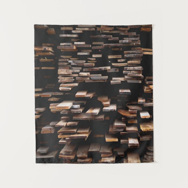 Tenture Photographie de planches de bois Brown (Devant)