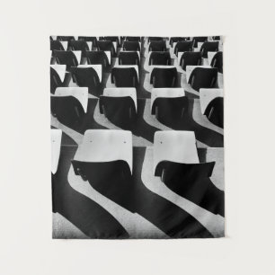 Tenture Photographie en niveaux de gris de chaises sans pe