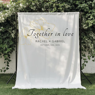 Tenture Photomaton chic Faux or Floral Mariage 