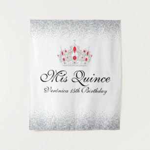 Tenture Photomaton de Quinceanera Rouge et Blanc