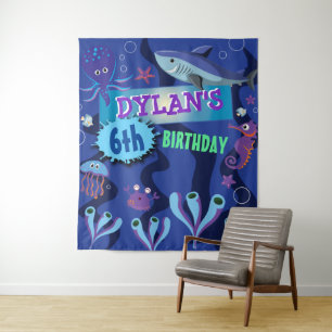 Tenture Photos de la fête d'anniversaire sous-marine