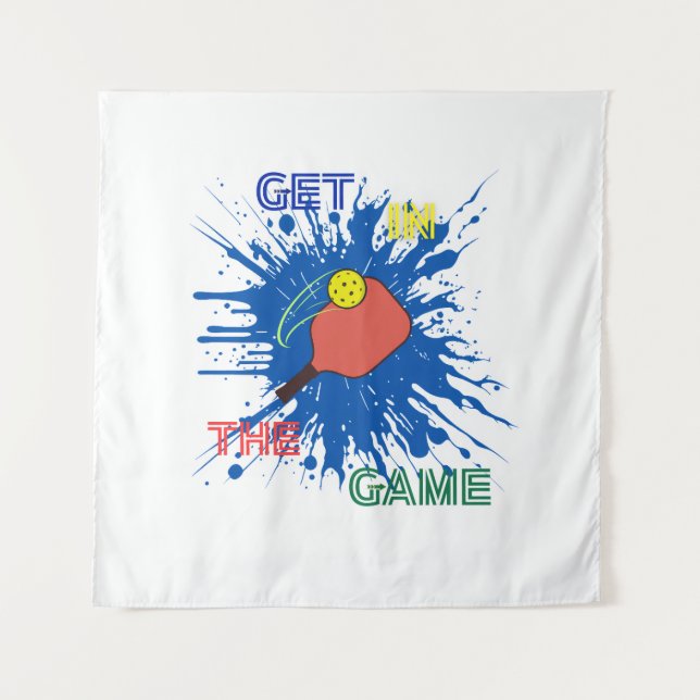 Tenture Pickleball joueur paddle sport (Devant)