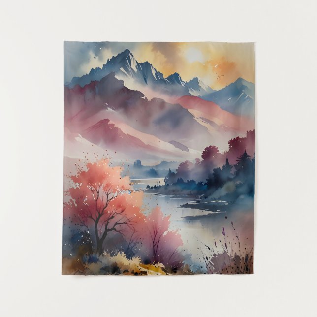 Tenture Pics Pastel et eaux calmes (Devant)