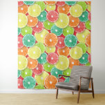Tenture Pièces de fruits d'agrumes pop art 2<br><div class="desc">Motif vectoriel dessiné à la main avec différentes tranches d'agrumes</div>