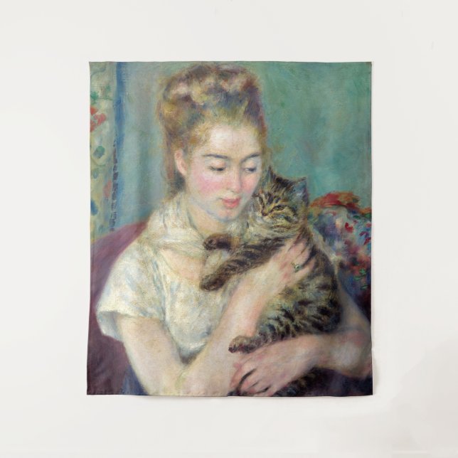 Tenture Pierre-Auguste Renoir - Femme avec chat (Devant)
