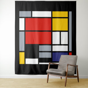 Tenture Piet Mondrian, composition avec le grand avion