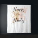 Tenture Pink And Gold 21st Birthday Photo Booth fond<br><div class="desc">Impressionnez vos invités avec un décor customisé pour votre 21ème anniversaire ! Cette toile de fond unique est parfaite pour les cabines photo,  les tables et le décor de fête. (1) Des articles correspondants sont disponibles. (2) Si vous avez des questions,  veuillez communiquer avec nous à wordsandconfetti@gmail.com</div>