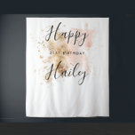 Tenture Pink And Gold 21st Birthday Photo Booth fond<br><div class="desc">Impressionnez vos invités avec un décor customisé pour votre 21ème anniversaire ! Cette toile de fond unique est parfaite pour les cabines photo,  les tables et le décor de fête. (1) Des articles correspondants sont disponibles. (2) Si vous avez des questions,  veuillez communiquer avec nous à wordsandconfetti@gmail.com</div>