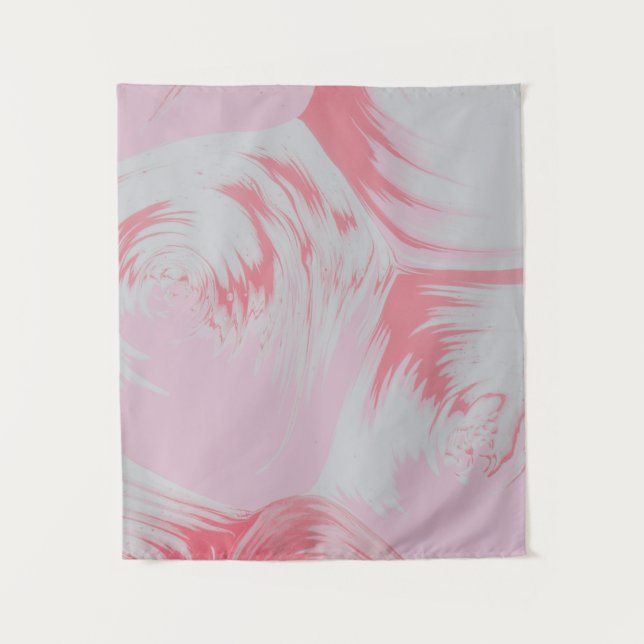 Tenture Pink and white abstract painting (Devant)