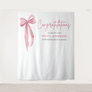 Tenture Pink Bow Graduation Félicitation Photo Contexte