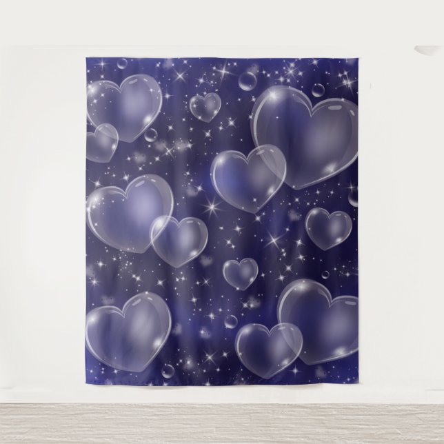 Tenture Pink Bubble Hearts mignon fille 90's Photo fond (Devant)