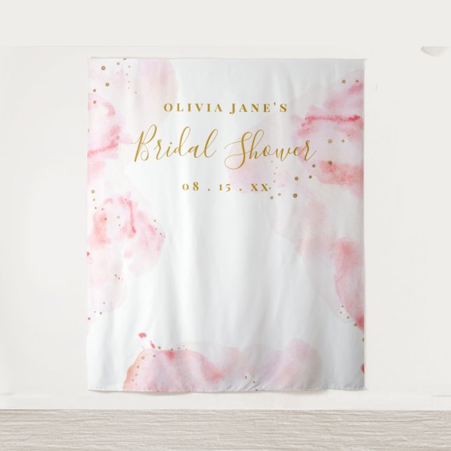 Tenture Pink & Gold Calligraphy Script Photo Prop Backdrop (Devant)