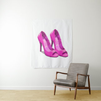 Tenture Pink High Heels 64-Bit Pixel Art Style