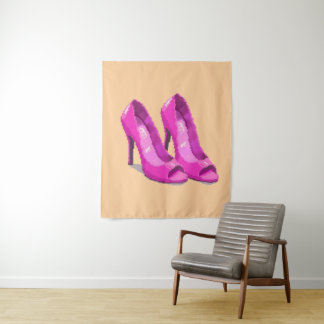 Tenture Pink High Heels 64-Bit Pixel Art Style