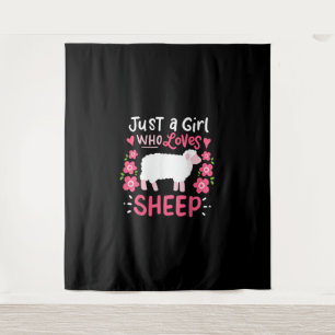 Tenture Pink Sheep   Just A Girl Who Loves Sheep Venin