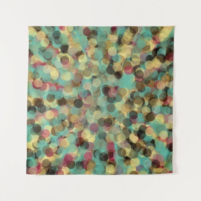 Tenture pink yellow green and blue circle pattern abstract (Devant)