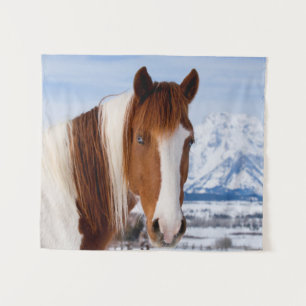 Tenture Pinto Horse Le mont Moran en hiver