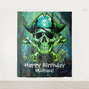 Tenture Pirate Party avec notre fond Captain Crossbones