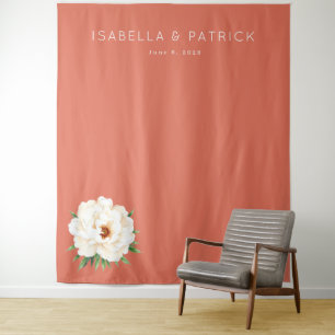 Tenture Pivoine Corail Florale Élégante