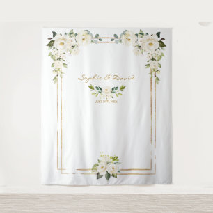 Tenture Pivoines Blush Rose Fleurs Dorées Photobooth Maria