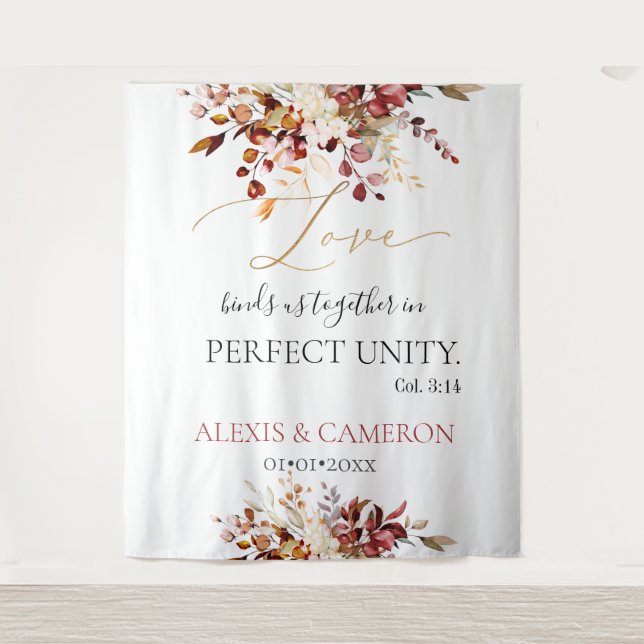 Tenture PixDezines automne feuillage Eucalyptus Col. 3:14  (Devant)