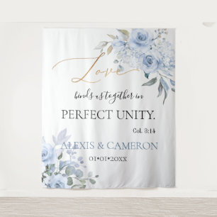 Tenture PixDezines Roses Aquarelles Bleu Poussiéreux, Col.