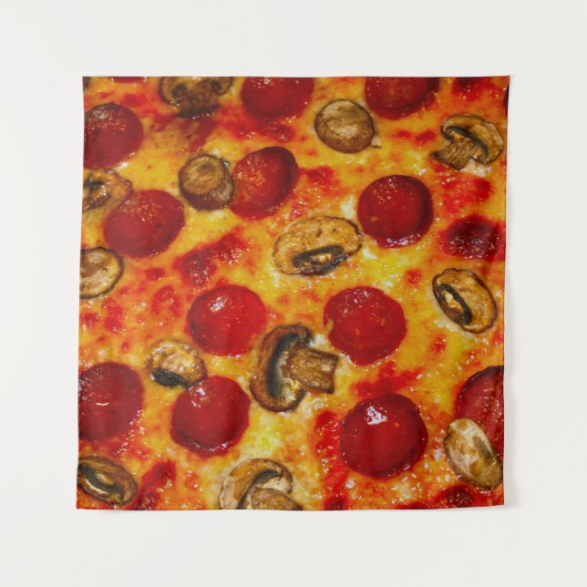 Tenture Pizza au pepperoni et champignon (Devant)