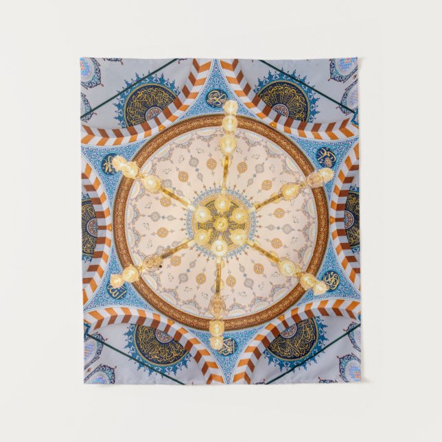 Tenture Plafond jaune, bleu et jaune (Devant)