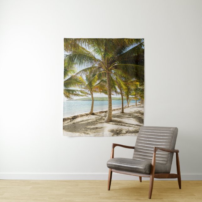 Tenture Plage de palmiers tropicale  (En situation)