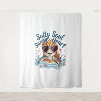 Tenture Plage d'été de Tortue Florale