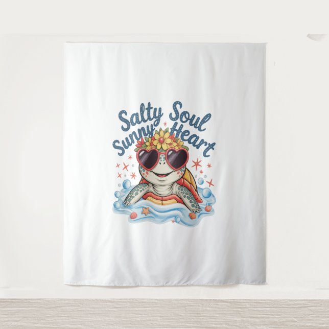 Tenture Plage d'été de Tortue Florale (Devant)