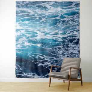 Tenture Plage d'été Waves Blue Ocean