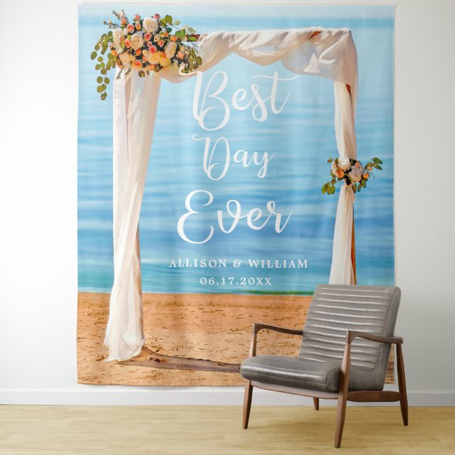 Tenture Plage Florale moderne Contexte Photo Prop Mariage (En situation)