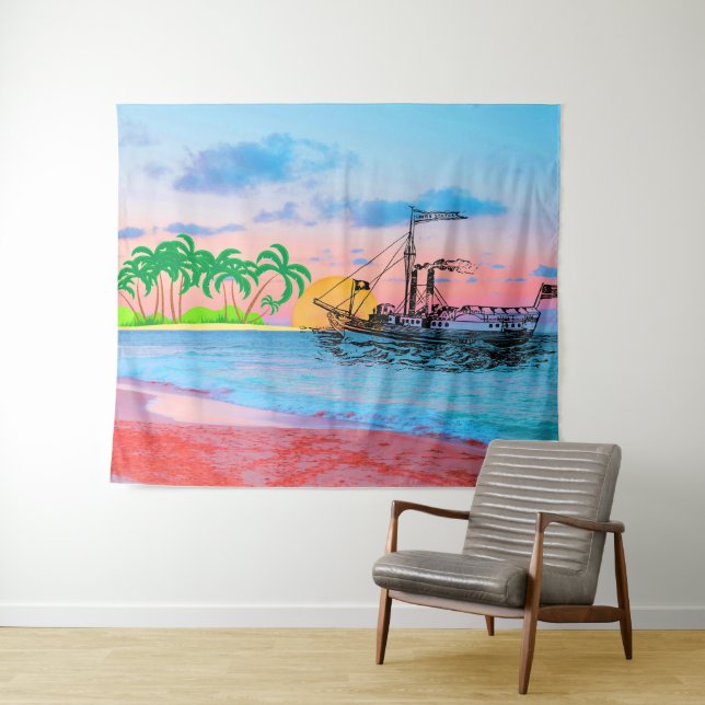 Tenture Plage & Ocean Coastal Art - Peinture sur la plage (En situation (horizontale))