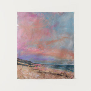 Tenture Plage Sunset Bliss Pink Shoreline Peinture