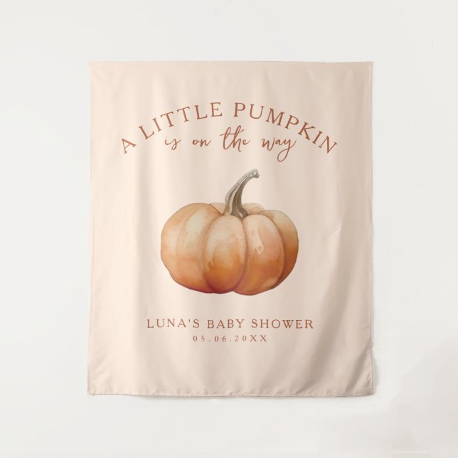 Tenture Plaid Automne Un Petit Baby shower Citrouille En A (Devant)