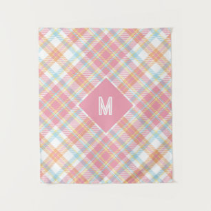 Tenture Plaid Monogramme personnalisé / Motif Tartan