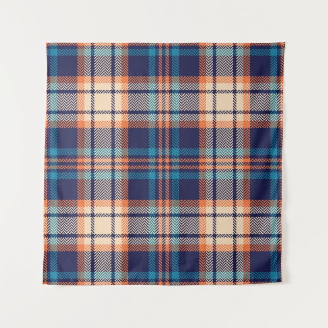 Tenture Plaid Vibrant : Conception textile d'automne (Devant)