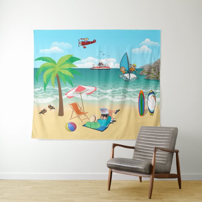 Tenture Plaisir au bord de la plage (En situation (horizontale))