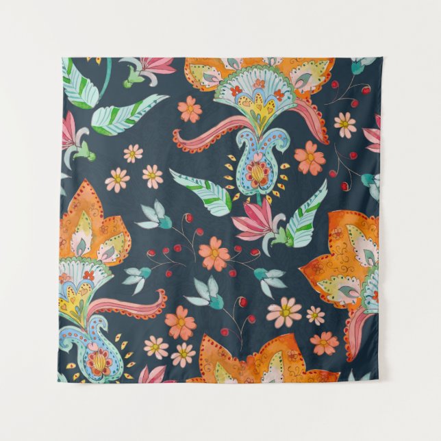 Tenture Plaisir floral : Aquarelle texture de fleurs (Devant)