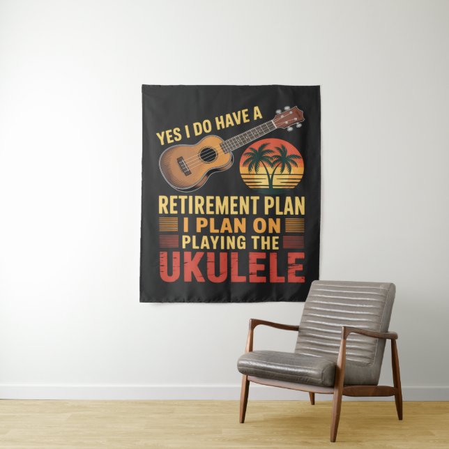 Tenture Plan de retraite Ukulele Drôle (En situation)