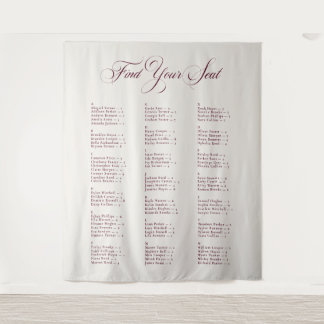 Tenture Plan de table de mariage alphabétique en ivoire et