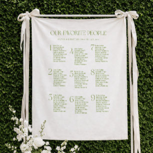 Tenture Plan de table de mariage en tissu vert sauge