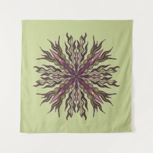 Tenture Plante à œil psychédélique - Mandala botanique sur