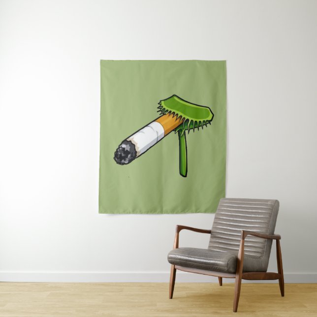 Tenture Plante de Vénus attrape-mouche avec cigare (En situation)