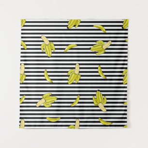 Tenture Plaques de banane de dessin animé : style rétro.