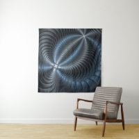 Plastique bleu gris 3D Fractal Art moderne Abstrai