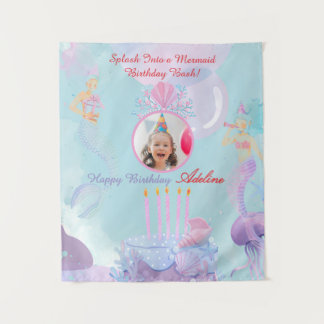 Tenture Plongez dans une fête d'anniversaire de sirène !
