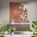 Tenture Pluie de mariage pampas moderne élégant terracotta<br><div class="desc">Pluie de mariage pampas herbe et eucalyptus moderne boho élégant naturel,  terracotta stylé ferme rustique décor de fête design.</div>